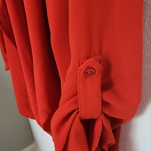 Torrid, Size 2, Red Crepe Drape Front Blazer - Picture 3 of 8